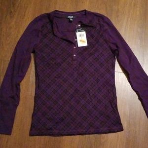 Chaps purple long sleeve